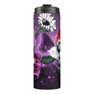 Bouteilles Isothermes Jonquille Whimsical Floral Purple Noir Rose Daisy