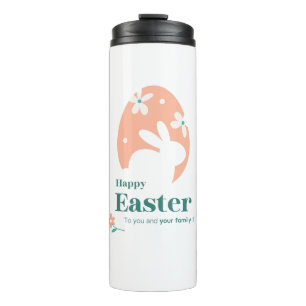 Bouteilles Isothermes Joyeuses Pâques – Lapin & Œuf Décor Floral