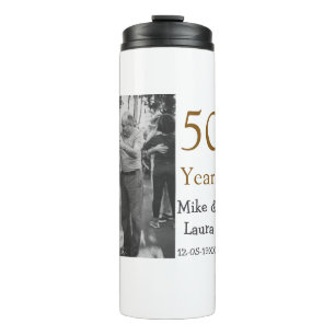 Bouteilles Isothermes Joyeux 50e anniversaire ajoutez nom du couple date