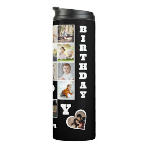 Bouteilles Isothermes Joyeux anniversaire Custom 21 Photo Collage Cadeau