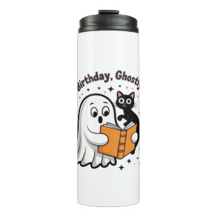 Bouteilles Isothermes Joyeux anniversaire Ghost Cat PNG - Éffrayant Cute