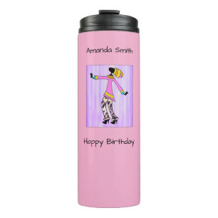 Bouteilles Isothermes Joyeux anniversaire, tendance, élégante fille élég