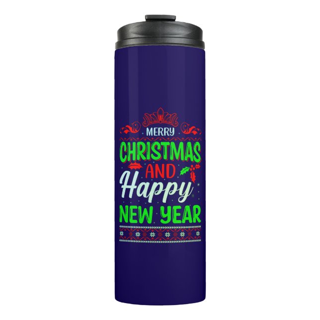 Bouteilles Isothermes Joyeux Noël Et Joyeux Nouvel An-61064 (Devant)