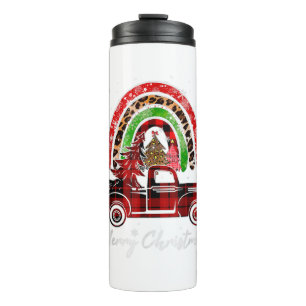 Bouteilles Isothermes Joyeux Noël Leopard Buffalo Camion Arbre Rouge Pla