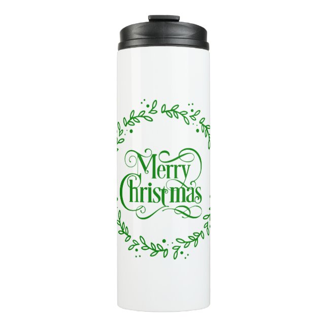 Bouteilles Isothermes Joyeux Noël vert (Devant)