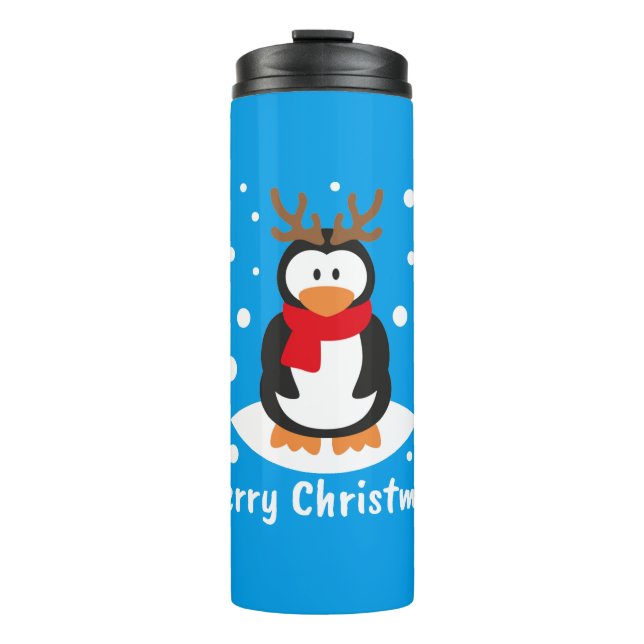 Bouteilles Isothermes Joyeux pingouin de Noël (Devant)