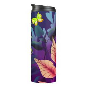 Bouteilles Isothermes Jungle aux papillons jaunes