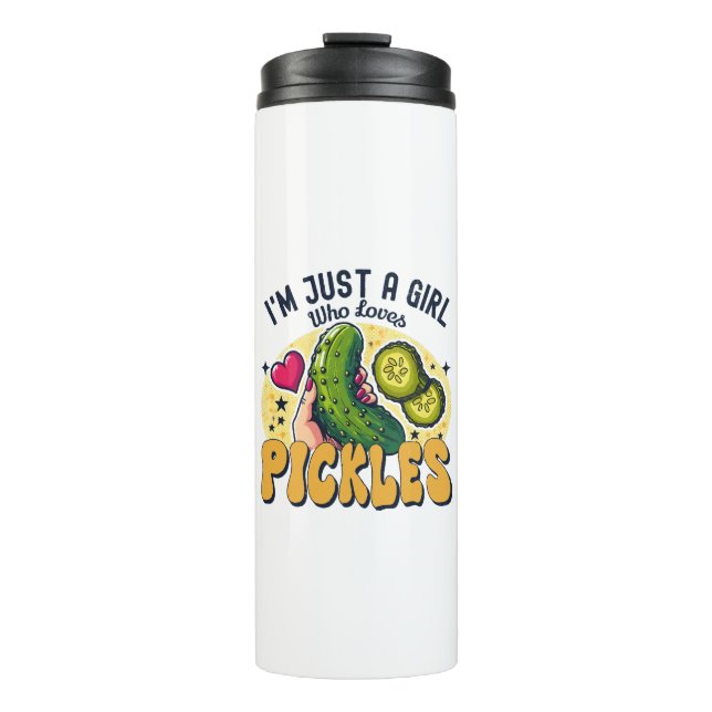 Bouteilles Isothermes Juste Une Fille Qui Aime Les Pickles - Végétan Drô (Devant)