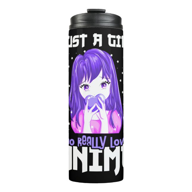 Bouteilles Isothermes Juste une fille qui aime vraiment l'Anime en viole (Devant)