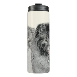 Bouteilles Isothermes Keeshond Maman et Son Peinture - Art Chien origina