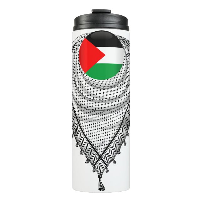 Bouteilles Isothermes Keffiyeh Écharpe palestinienne tissu traditionnel (Devant)