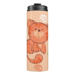 Bouteilles Isothermes Kiddy Toy Cat : Illustration Vintage.