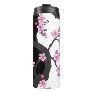 Bouteilles Isothermes Kimono japonais Sakura noir et blanc