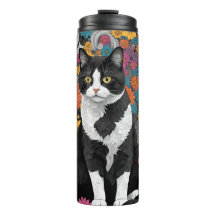 Kitty au milieu des fleurs
