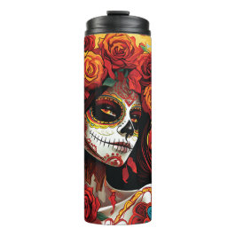 Bouteilles Isothermes La Catrina Calavera Jour de l'Halloween Morte