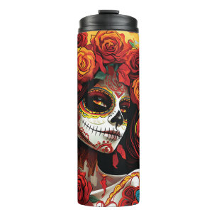 Bouteilles Isothermes La Catrina Calavera Jour de l'Halloween Morte