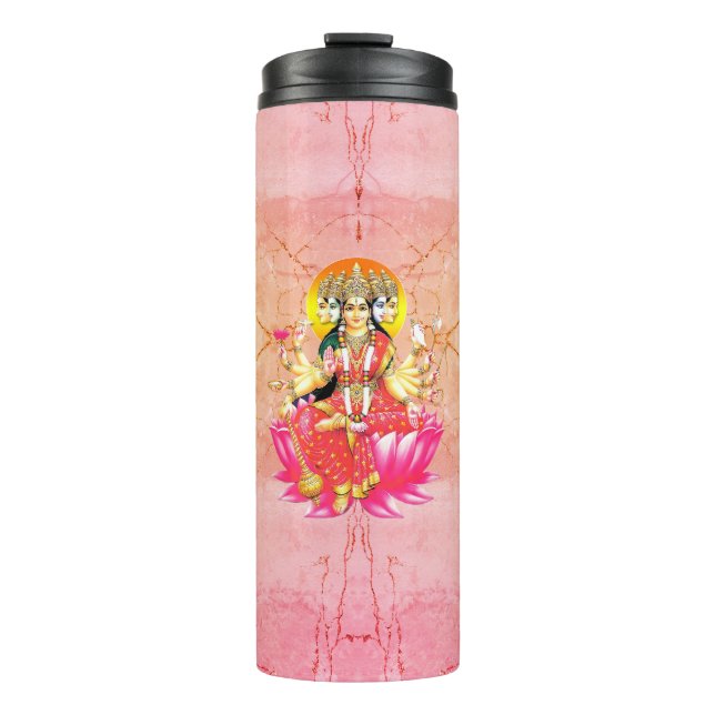 Bouteilles Isothermes La déesse Gayatri Devi sur Lotus Hindu Deity (Devant)