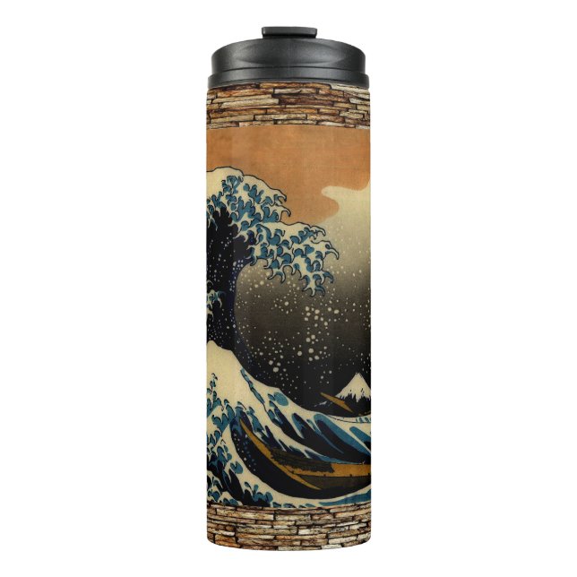 Bouteilles Isothermes La Grande Vague de Kanagawa Artiste japonais Vinta (Devant)
