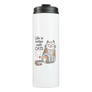 Bouteilles Isothermes La vie est meilleure avec des chats Doodle