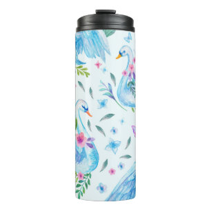 Bouteilles Isothermes Lac de cygne, aquarelle mignonne motif sans coutur