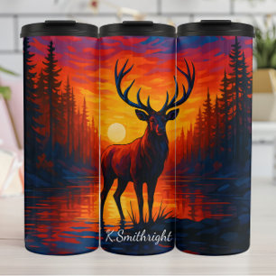 Bouteilles Isothermes Lac Majestic Stag Sunset Forest