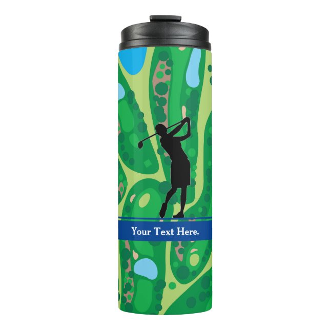 Bouteilles Isothermes Lady Golfer Image Paruline thermique personnalisée (Devant)