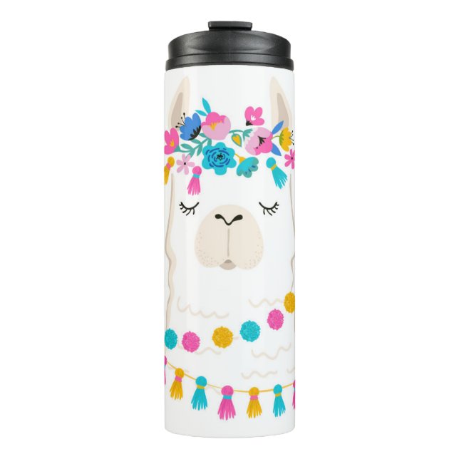 Bouteilles Isothermes Lama floral mignon (Devant)