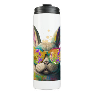 Bouteilles Isothermes Lapin face Cool de Pâques lapin avec lunettes