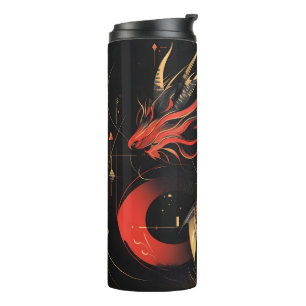 Bouteilles Isothermes L'art majestueux du Dragon chinois rouge et or