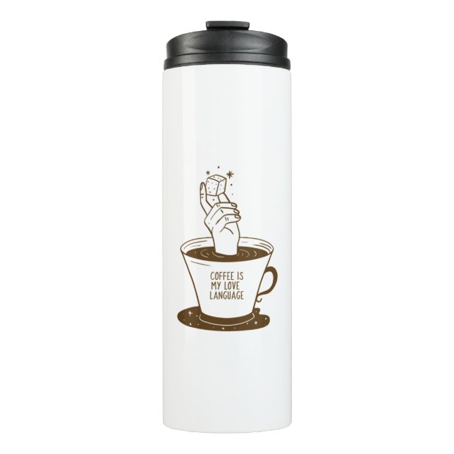 Bouteilles Isothermes Le Café Est Ma Langue D'Amour (Devant)