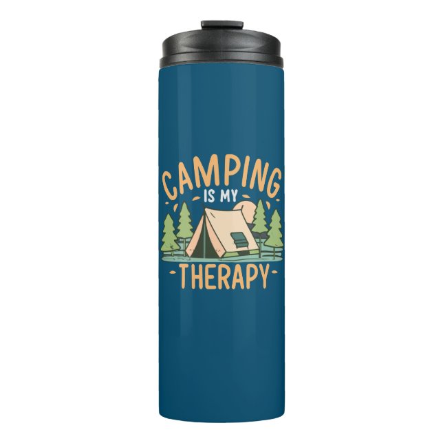 Bouteilles Isothermes Le Camping Est Ma Thérapie (Devant)