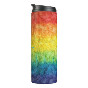Bouteilles Isothermes Le drapeau tie-dyé de SlipperyJoe arc-en-ciel pres