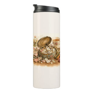 Bouteilles Isothermes Le gobelet thermique en fer blanc avec bouton