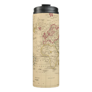 Bouteilles Isothermes Le monde, la projection de Mercator