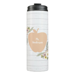 Bouteilles Isothermes L'enseignant Apple Grey Wood inspiré Floral
