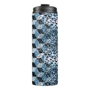 Bouteilles Isothermes Léopard Géométrique, Design de peau animale.