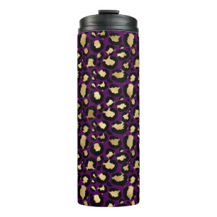 Bouteilles Isothermes Leopard pourpre et or