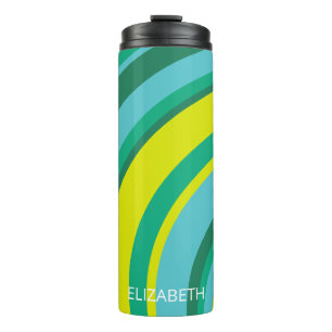 Bouteilles Isothermes les années 70 Retro Super Wave Rainbow Turquoise V