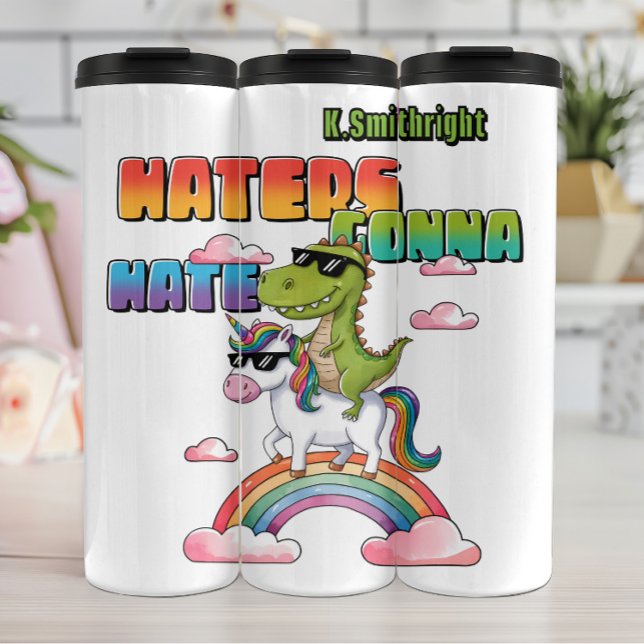 Bouteilles Isothermes Les haïrs vont haïr Unicorn Dinosaur (Créateur téléchargé)
