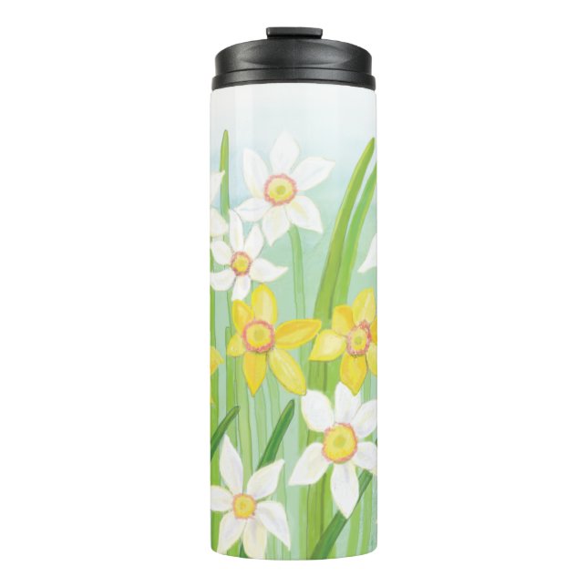 Bouteilles Isothermes Les jonquilles jaunes et blanches au printemps (Devant)