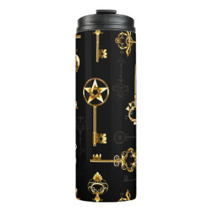 Bouteilles Isothermes Les Patters de Seamless avec Golden Keys