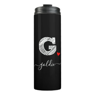 Bouteilles Isothermes LETTRE G MONOGRAPHIQUE D'ÉCRAN RÉtro, Tumbler Th