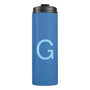 Bouteilles Isothermes Lettre initiale monogramme acier bleu personnalisé