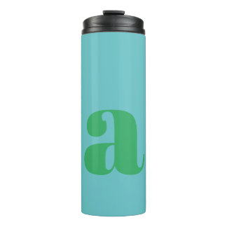 Bouteilles Isothermes Lettre initiale Monogramme moderne en bleu et vert