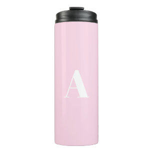 Bouteilles Isothermes Lettre initiale monogramme personnalisé clair rose