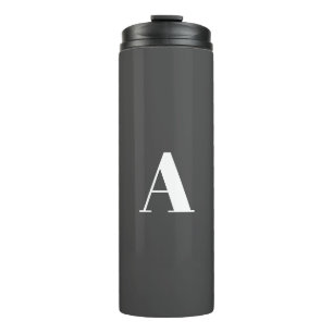 Bouteilles Isothermes Lettre initiale monogramme personnalisé gris fusa
