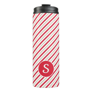 Bouteilles Isothermes LETTRE sucre de canne Red Faux Gold Stripes Monogr