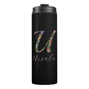 Bouteilles Isothermes LETTRE U MONOGRAPHIQUE Florale Aquarelle personnal