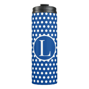 Bouteilles Isothermes LETTRE vintage Bleue de la Marine Pois