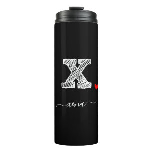Bouteilles Isothermes LETTRE X MONOGRAPHIQUE D'ÉCRAN RÉtro, Tumbler Ther